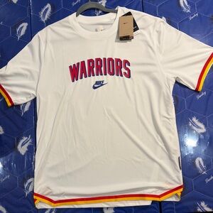 Nike Warriors White Tee with Red and Blue Accents